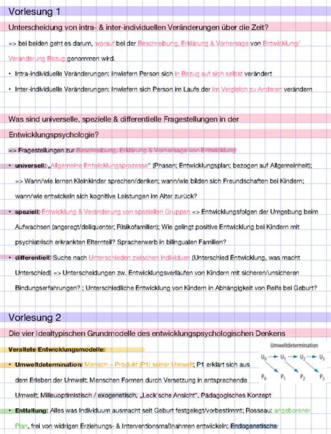 Entwicklungspsychologie Zusammenfassung Vorlesung Unterscheidung