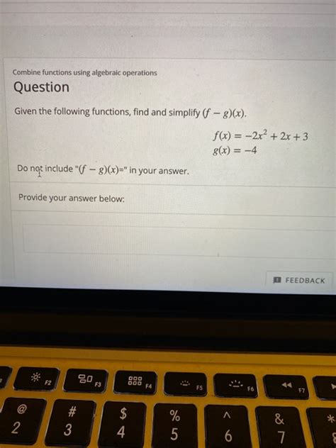 Solved Combine Functions Using Algebraic Operations Question Chegg