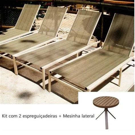 Kit Espregui Adeiras Mesinha De Aluminio Para Piscina Leroy Merlin