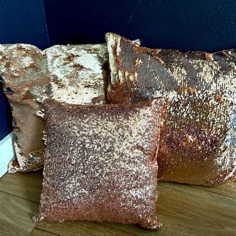 Bedding Lot Of Rose Gold Sequin Decorative Pillows Poshmark