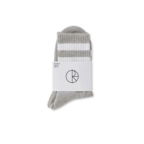 Polar Skate Co Happy Sad Rib Socks Heather Grey Psc Co Gry