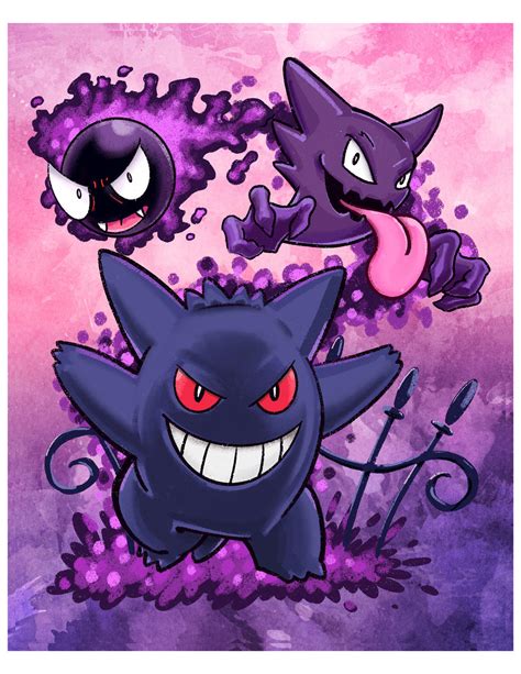 Gengar Evolution Trio by WillPetrey on DeviantArt