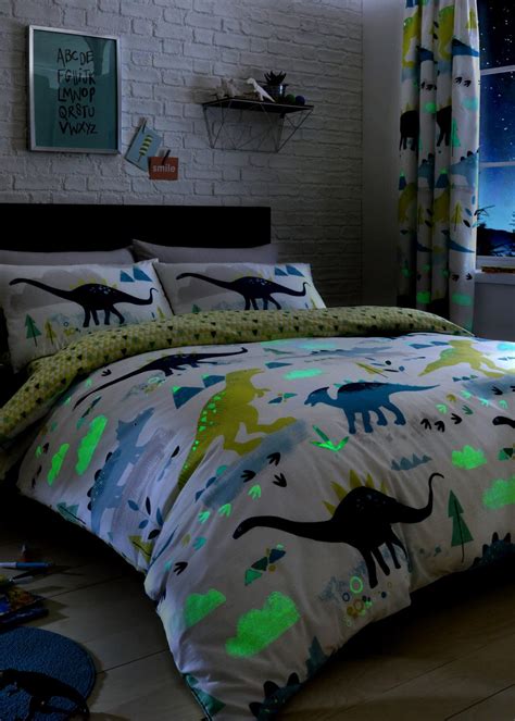 Bedlam Dino Glow In The Dark Multi Duvet Cover Set Matalan