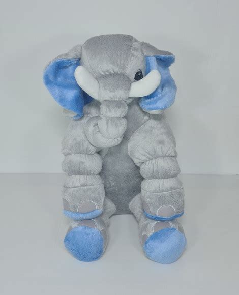 Almofada Travesseiro Elefante Pelúcia Cinza Azul 50cm Elo7