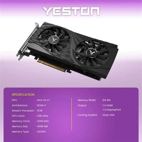 Jual Vga Card Vga Amd Yeston Rx 6500 Xt 4gb Gddr6 64bit Di Seller