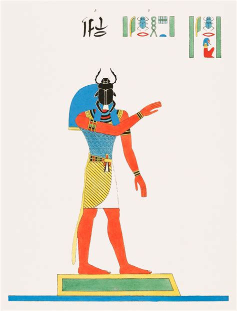 Neith, Hieroglyphics text illustration from Pantheon Egyptien (1823-18
