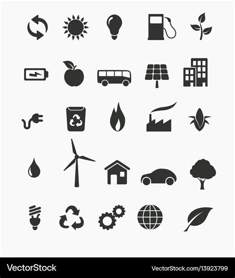 Renewable Energy Icon Set Royalty Free Vector Image