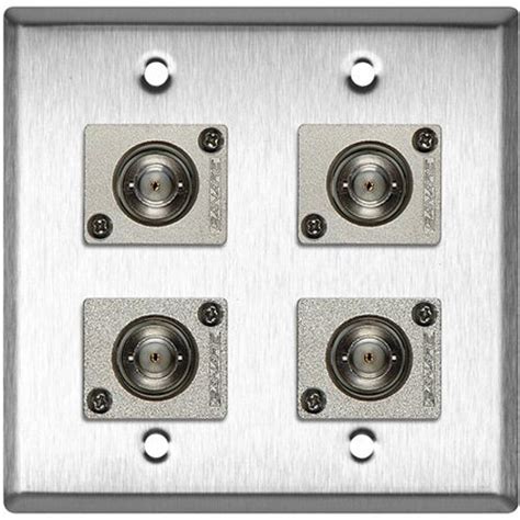 TecNec 2 Gang Clear Anodized Wall Plate With 4 Canare WPCA 2108