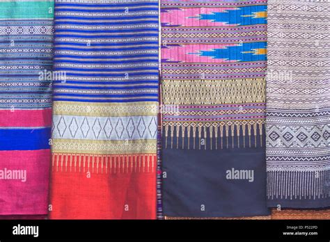 Colorful Of Native Thai Style Silk Beautiful Handmade Woven Fabrics