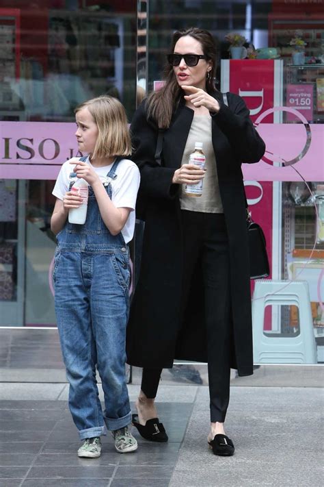 Angelina Jolie in a Black Coat Was Seen Out with Her Daughter in Los ...