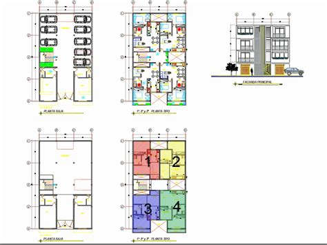 Edificio De Departamentos En Autocad Descargar Cad Gratis Mb