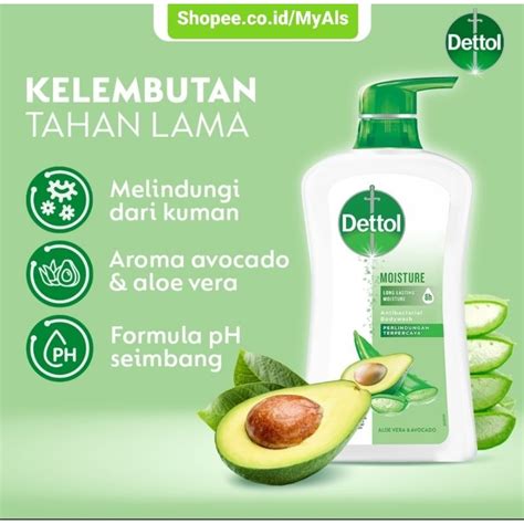 Jual Dettol Aloevera Avocado Body Wash Kemasan Pump 625ml Shopee