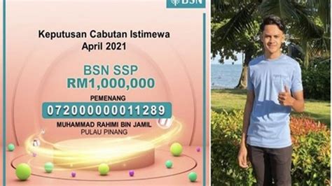 Remaja Tahun Menang Rm Juta Cabutan Istimewa Bsn Ssp Berani Bangkit