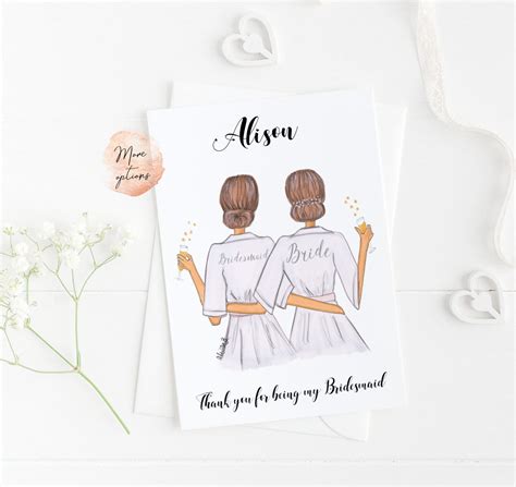 Thank You For Being My Bridesmaid Personalised Cards Cuando