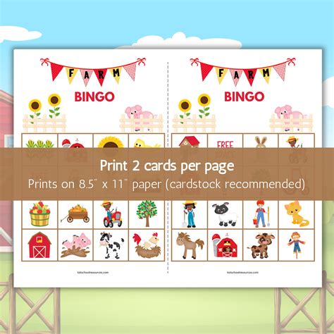 Farm Bingo Farm Animal Party Game Farm Activity Etsy España