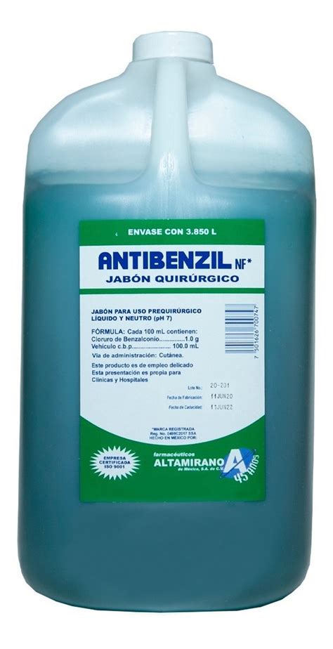 Jab N Quirurgico Antibenzil Litros Desinfectante Suministros E