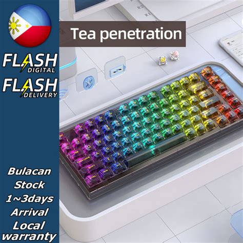 Xinmeng X75 75 Transparent Mechanical Keyboard Gasket Structure Hot Swappable Wired RGB Crystal