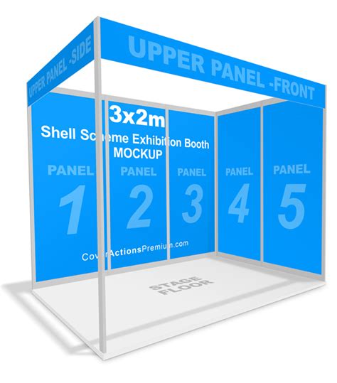 Shell Scheme Exhibition Booth Mockup Cover Actions Premium Mockup