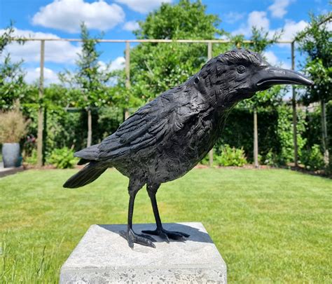 Lifelike Raven Bronze Raven Bronze Birds Bronze Garden Etsy