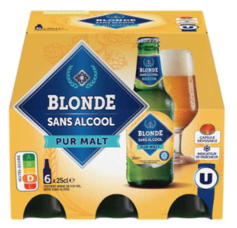 Pack de bière blonde sans alcool U 6 x 25 cl La Belle Vie