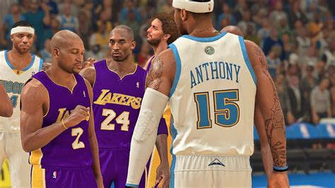 NBA 2K Retro Gameplay Kobe Bryant Vs Carmelo Anthony Los Angeles