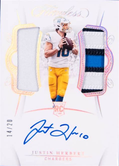 Justin Herbert 2020 Flawless RDPA JH Rookie Dual Patch Auto Silver