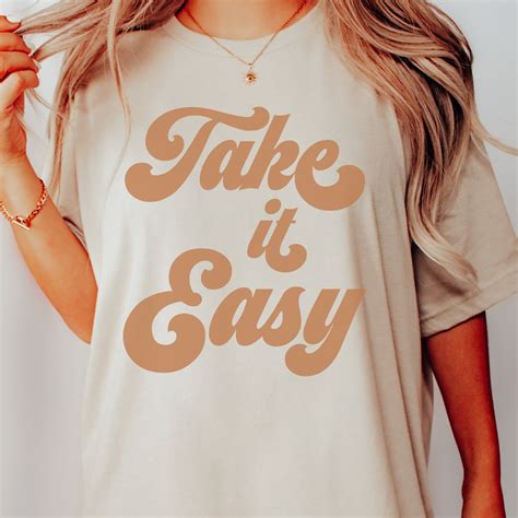 Take It Easy Shirt Retro Tshirt Women Take It Easy T Shirt Hippie Tee Vintage Inspired