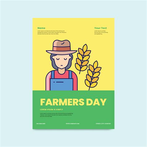 National Farmers Day Poster Vector Illustration Of The Farmer 15024275