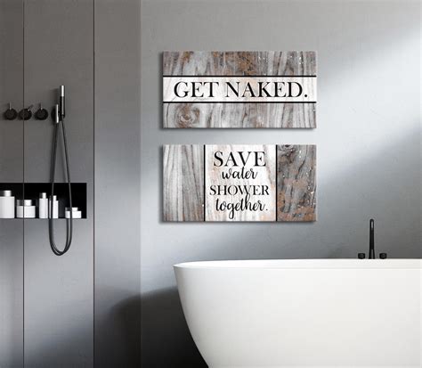 Bathroom Wall Art 2 Piece Funny Bathroom Wall Art Set Wood Frame