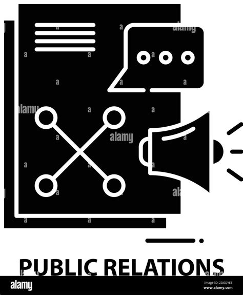 Public Relations Icon Black Vector Sign With Editable Strokes Concept Illustration Stock