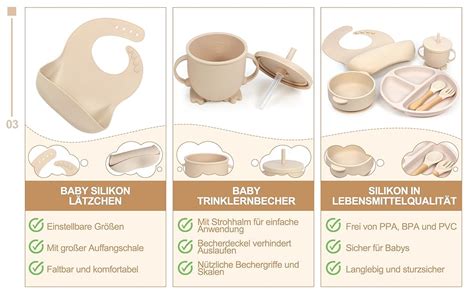 MOJINL Silikon Baby Geschirrset Rutschfest Kindergeschirr Set Mit