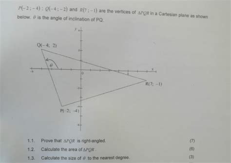 Solved P Q And R Are The Vertices Of Delta Pqr In