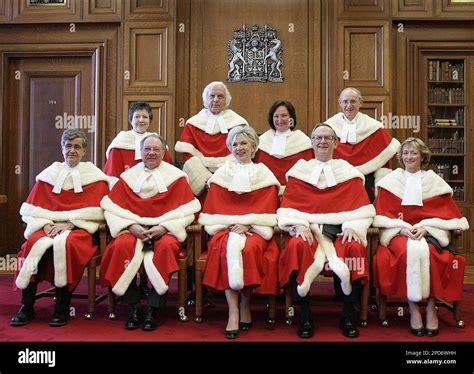 The Supreme Court Justices Of Canada Front Row From Left Justices