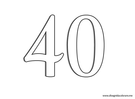 Number 40 Coloring Page Clip Art Library Images