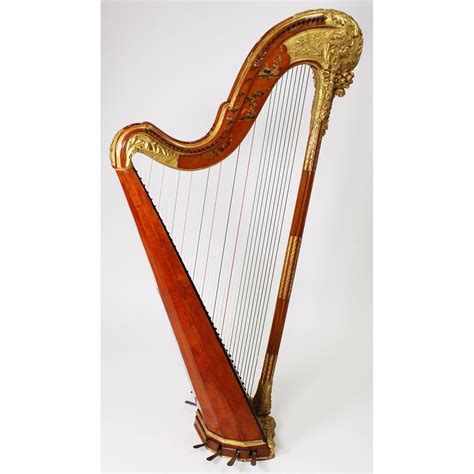 French Louis Xvi Carved Gilt And Vernis Martin Harp By Jean Henri