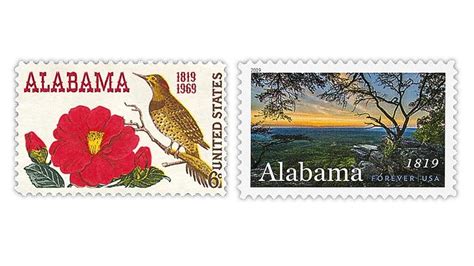 Stamps Labels Celebrate Alabama Statehood