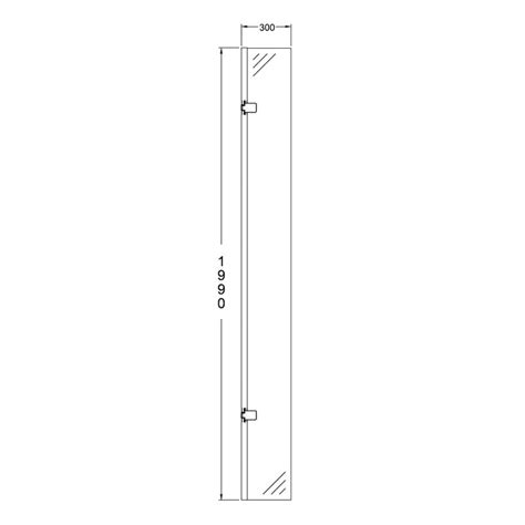 Wetroom Innovations Hinged Wet Room Panel Bsd3008c 1990mm H X 300mm