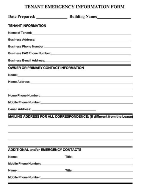 Tenant Information Update Forms 20 Free Templates