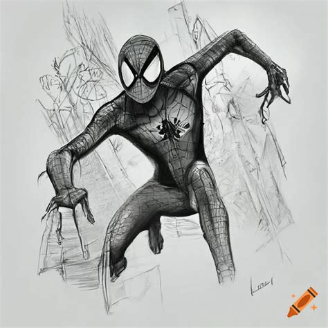 Spiderman Pencil Sketch On Craiyon