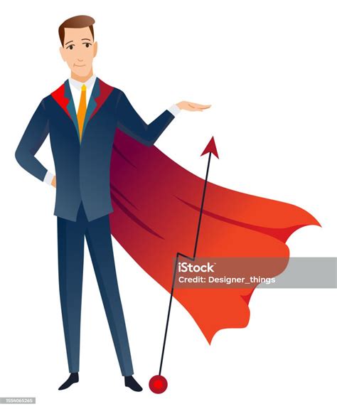 Businessman Superhero Character Office Worker Or Manager In Costume And