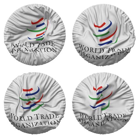 World Trade Organization Wto Flag In Round Shape Isolated With Four