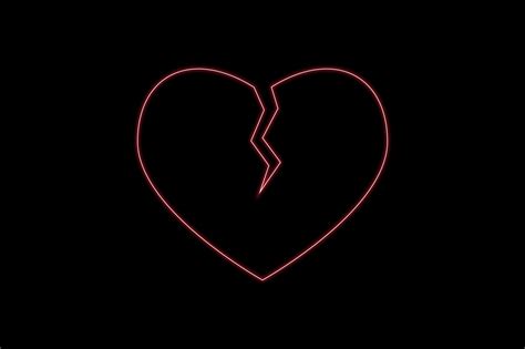 Valentine Icon Neon Broken Heart Graphic By Belangbiru · Creative Fabrica