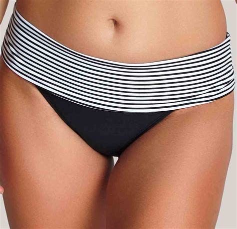 Panache Anya Stripe Fold Bikini Brief Storm In A D Cup Aus