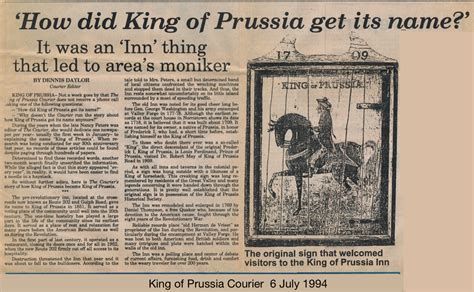 King of Prussia Historical Society | The Origins of the King of Prussia Name