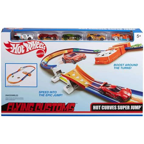 Hot Wheels Flying Customs Hot Curves Super Jump Track Set Mattel