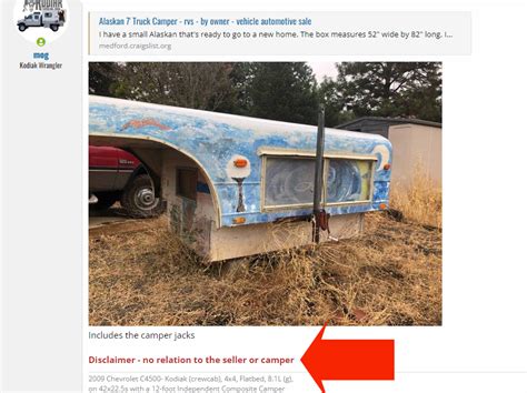 7 foot Alaskan Camper, $200, (Craigslist) Southern Oregon | Expedition Portal