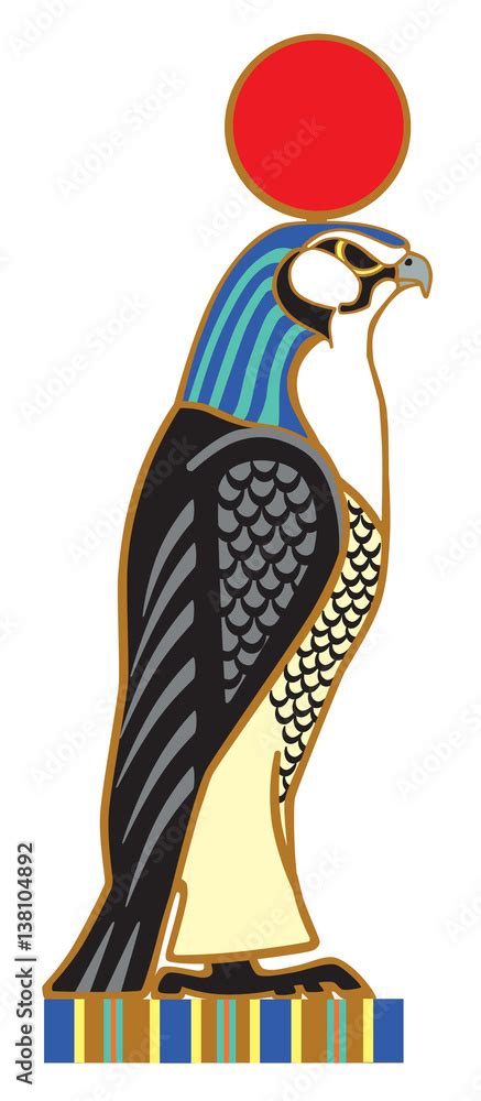 Egyptian Falcon Horus Sky God In Ancient Egypt Side View Vector