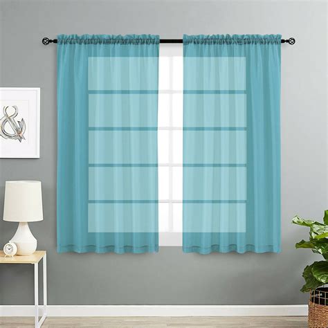 2 Pack Basic Home Rod Pocket Sheer Voile Window Curtains Assorted