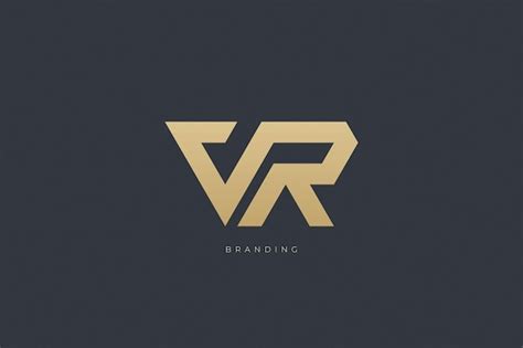 Premium Vector V Letter Vr Combination Monogram Logo