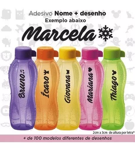 Adesivos Para Garrafinhas Tupperware Personalizado Nome Venda Em